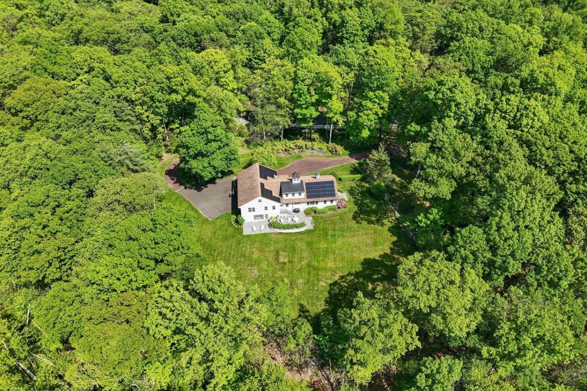 The aerial view of the property.
