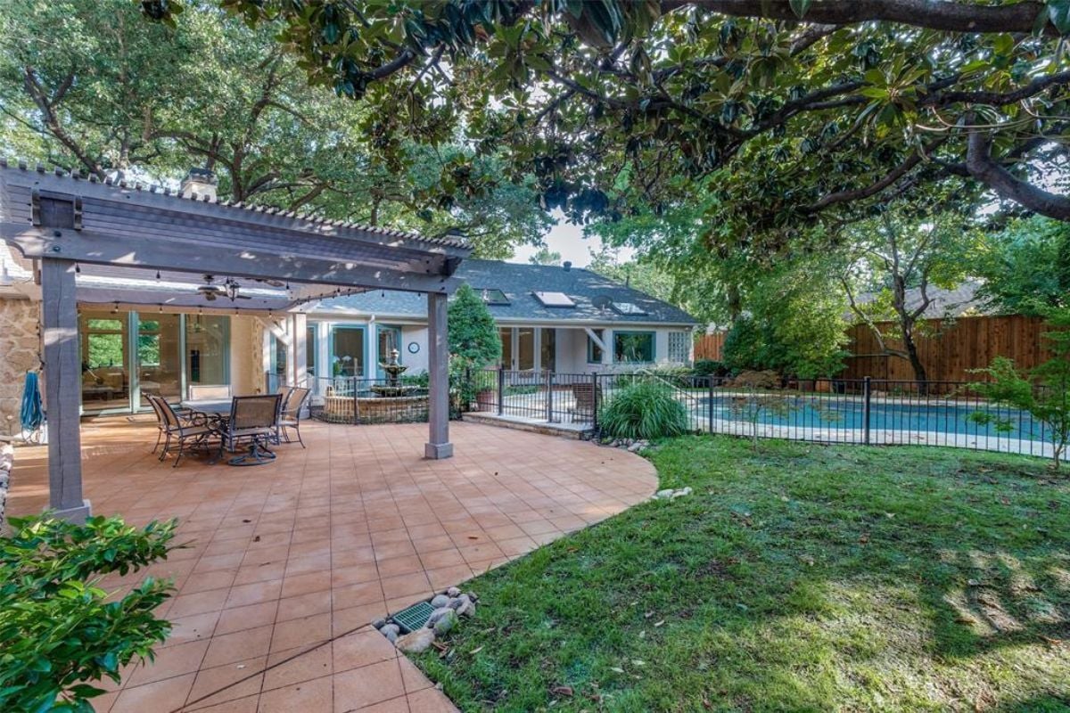 The property's backyard.