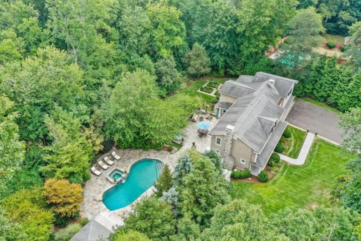 The aerial view of the property.