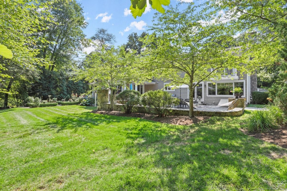 The rear view of the property.