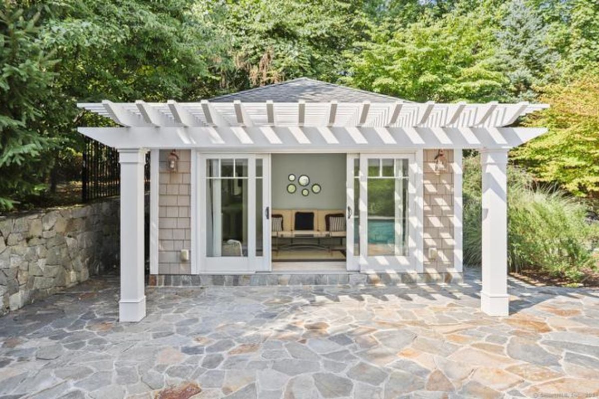 A pool house.