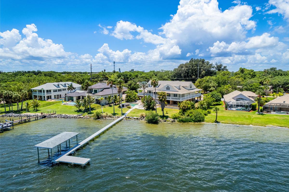 Aerial rear view of the house.