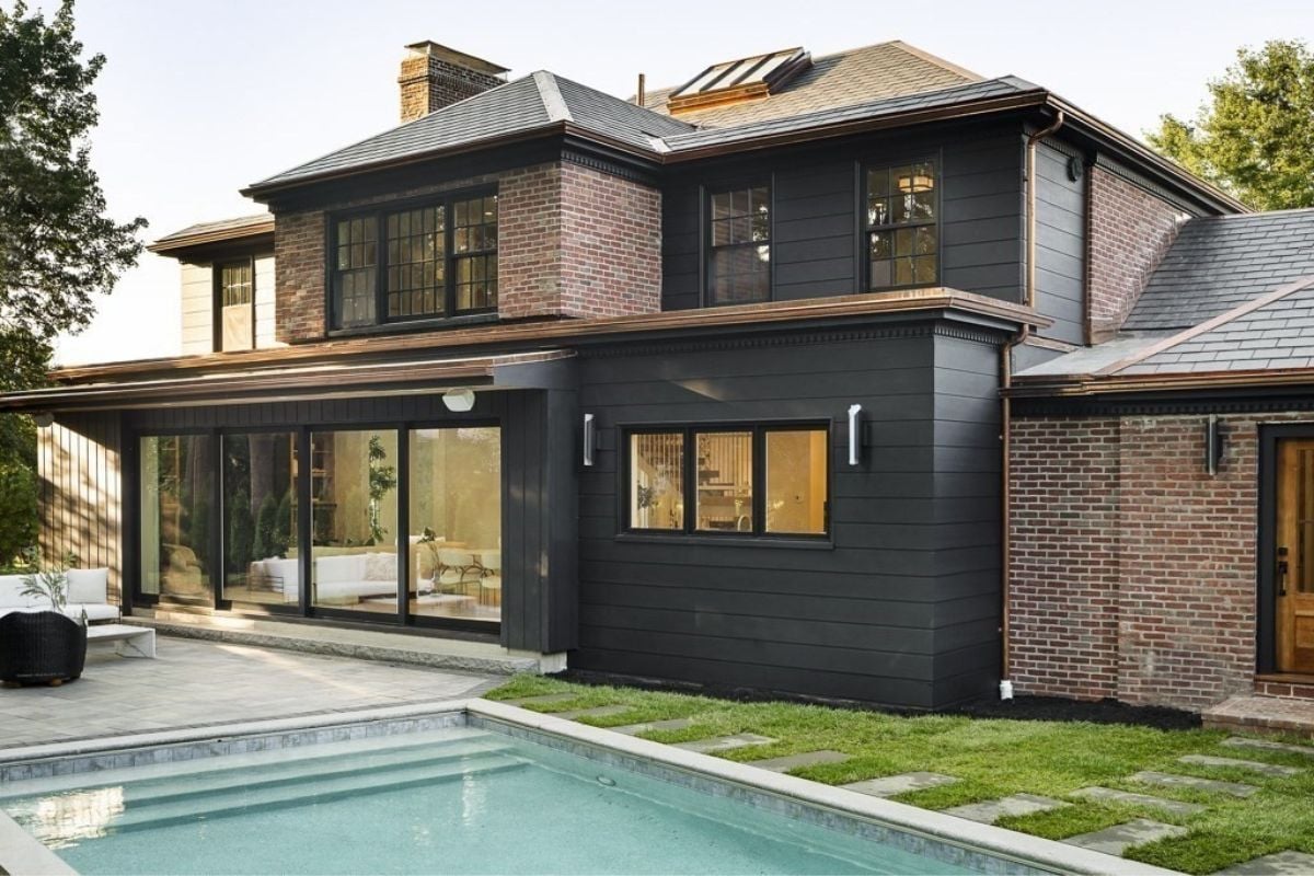 A rear exterior of the property.