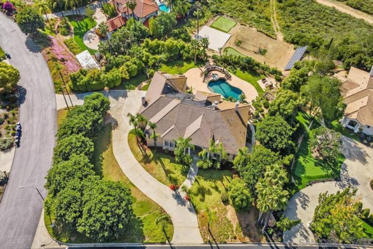 The aerial view of the property.