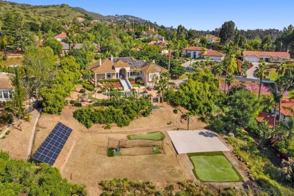 The aerial view of the property.