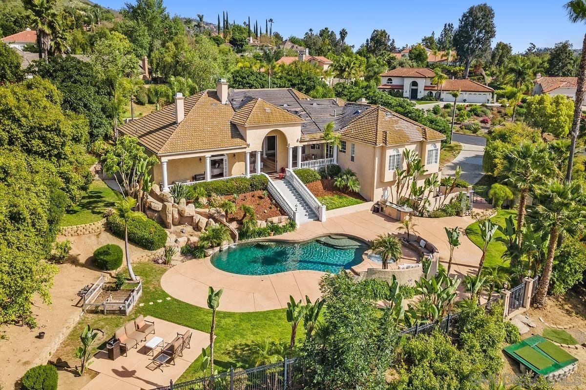 The aerial view of the property.