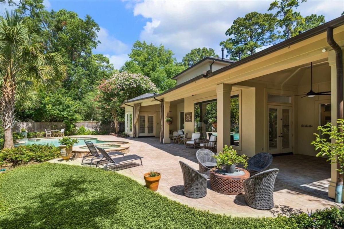 The property's backyard.