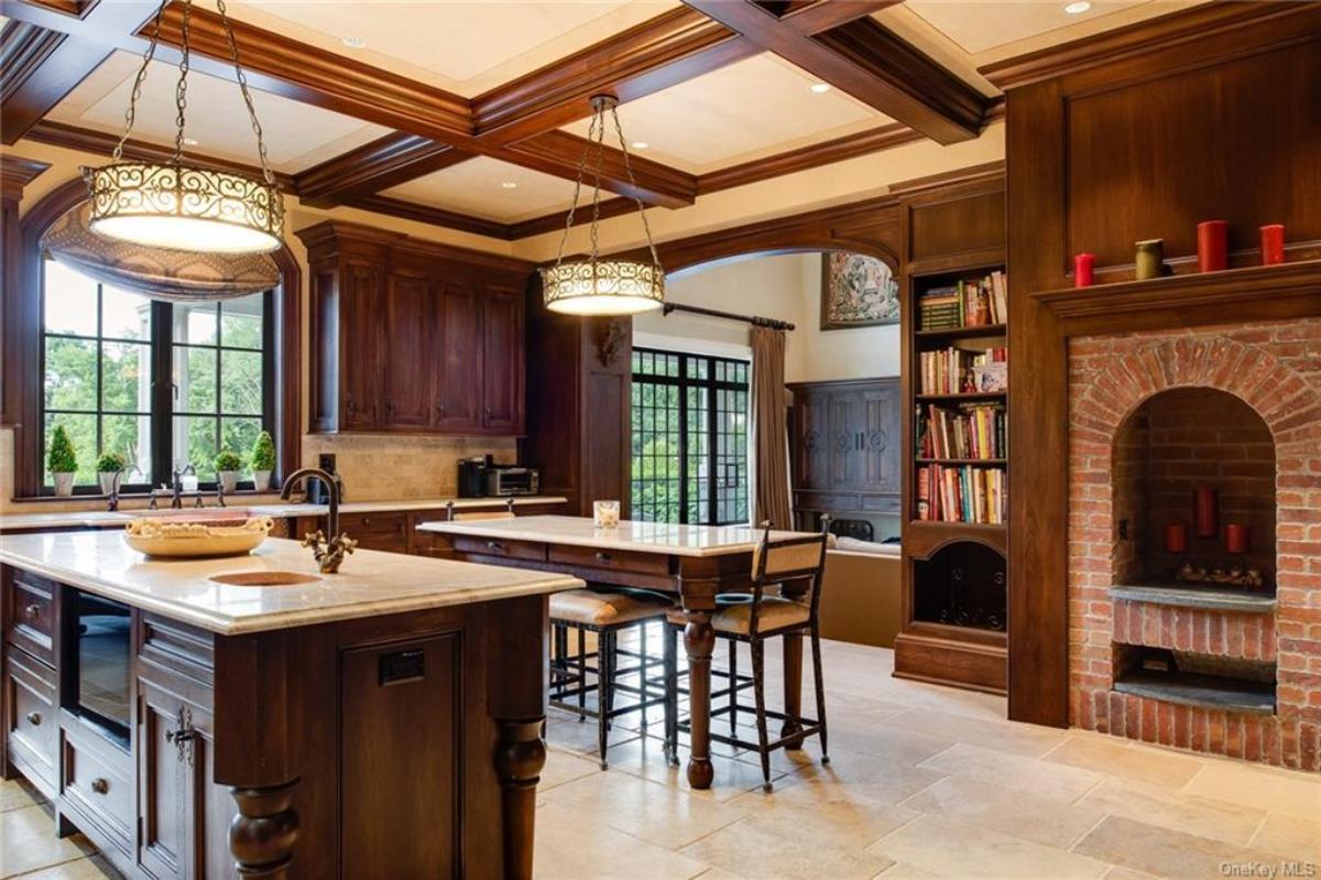 Kitchen with a breakfast nook and a center island prep area.