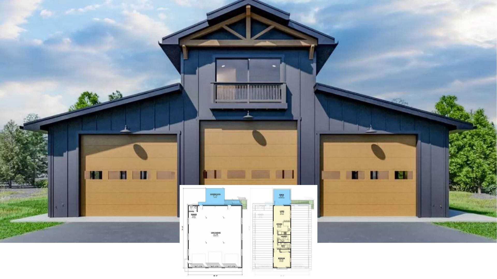 Peek Inside This 950 Sq. Ft. Industrial A-Frame Garage Home with Three Oversized Bays (Floor Plan)