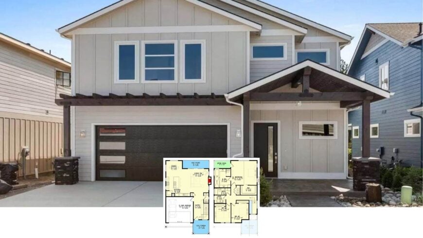 Step Inside This Striking 1,850 Sq. Ft. 3-Bedroom Contemporary Craftsman with Bold Gables and Seamless Indoor-Outdoor Flow