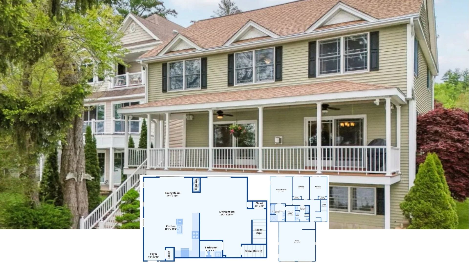 Tour This 3-Bedroom Craftsman Lake House with Twin Porches and a Fireside Basement Retreat