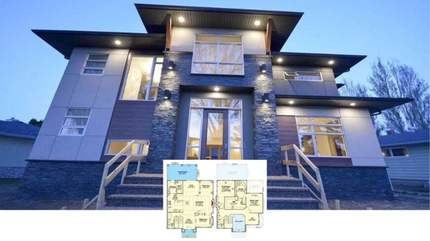 Step Inside This 4,500-Sq. Ft. Contemporary Gem with a Glass-Framed Great Room and Four Bedrooms (Floor Plan)