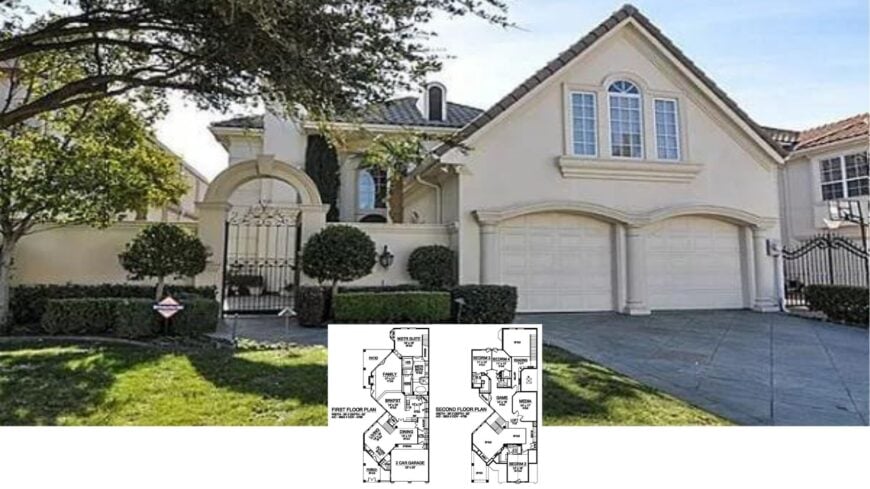 Stroll Through This 5-Bedroom Mediterranean Haven with Towering Arches and a Lakefront Pool (Floor Plan)