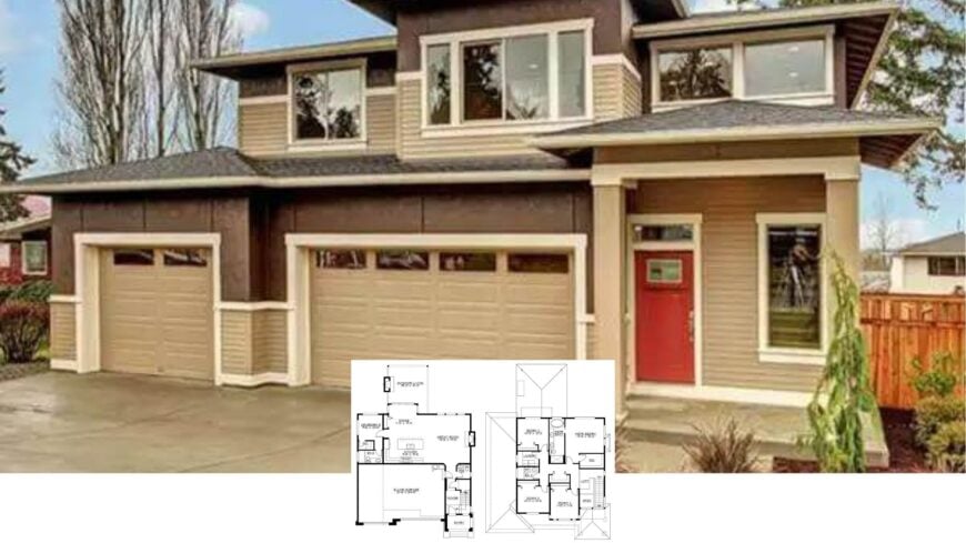 Tour This Striking 2,418-Sq-Ft Craftsman Home with a Bold Red Door and Flexible Five-Bedroom Layout