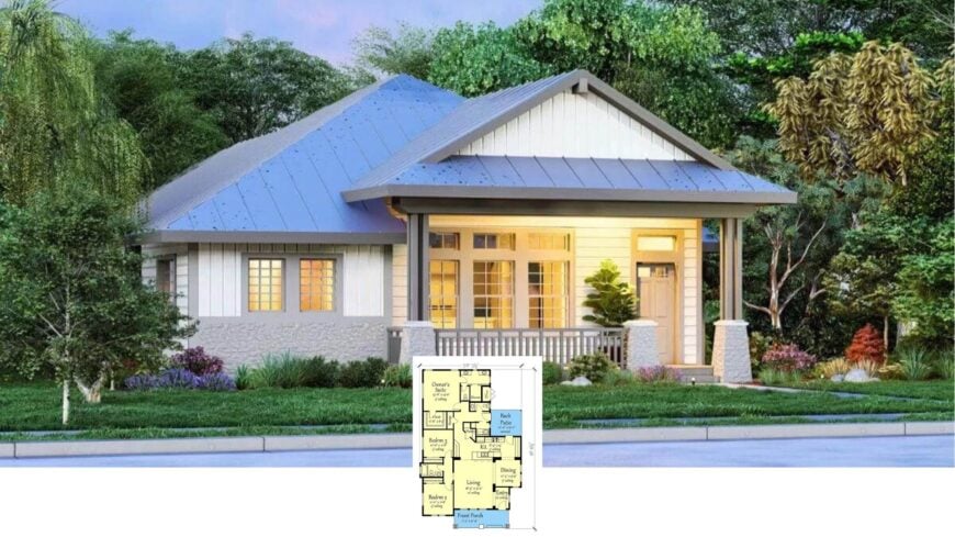 Tour This 2,150 Sq. Ft. Craftsman Bungalow with a Striking Metal Roof and Bold Interior Details
