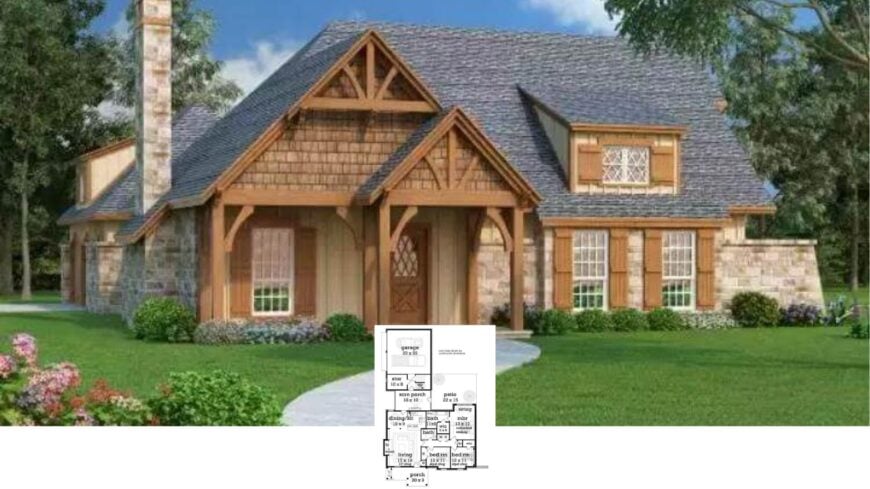 Peek Inside This 3-Bedroom, 1,292-Sq.-Ft. Stone-and-Timber Craftsman Haven