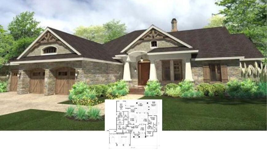 Tour This Smartly Planned 3-Bedroom Craftsman with Vaulted Master Suite and Indoor-Outdoor Lanai (Floor Plan)