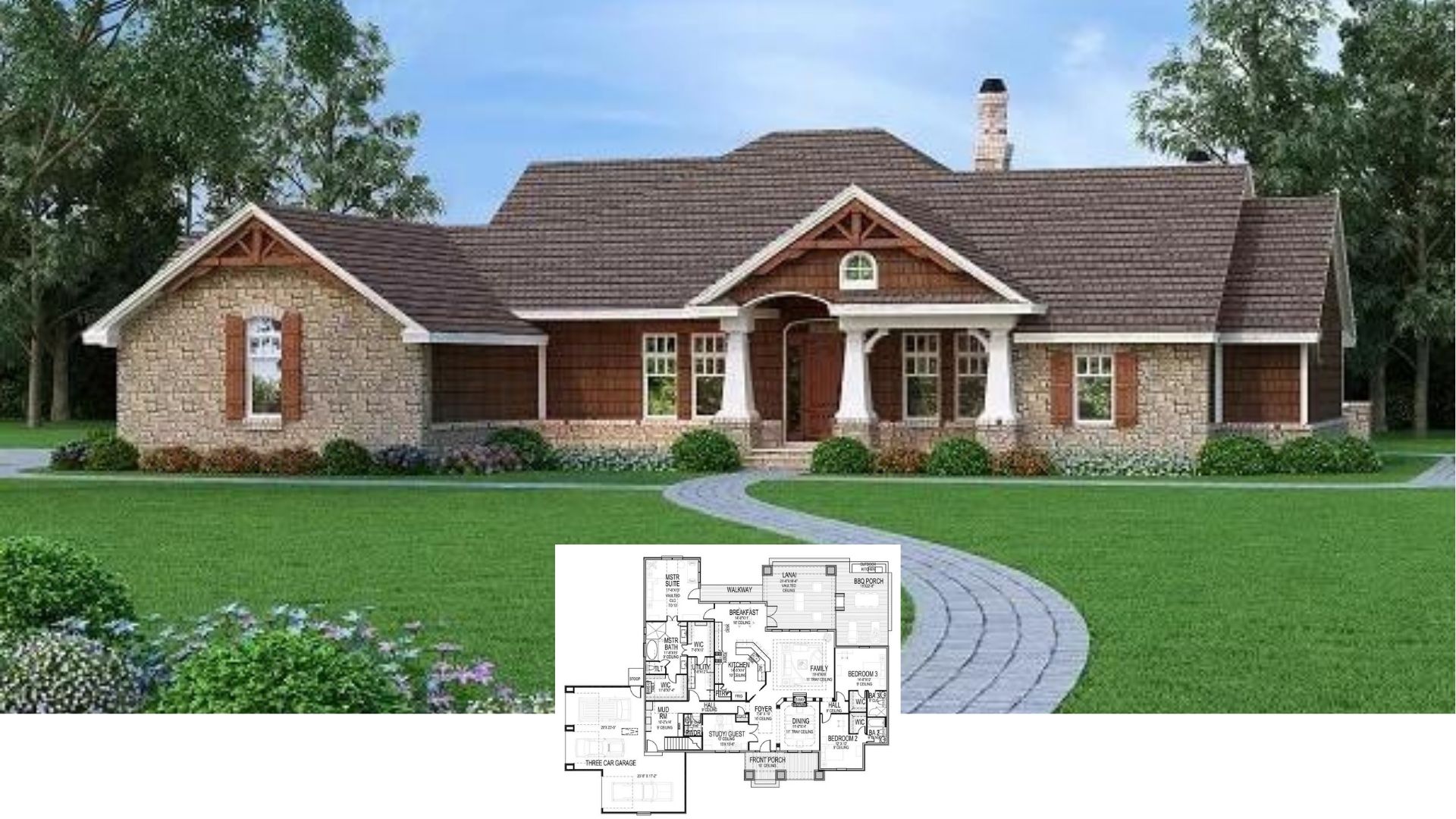 Tour This Picturesque 3-Bedroom Craftsman Home with a Perfect Blend of Brick and Wood