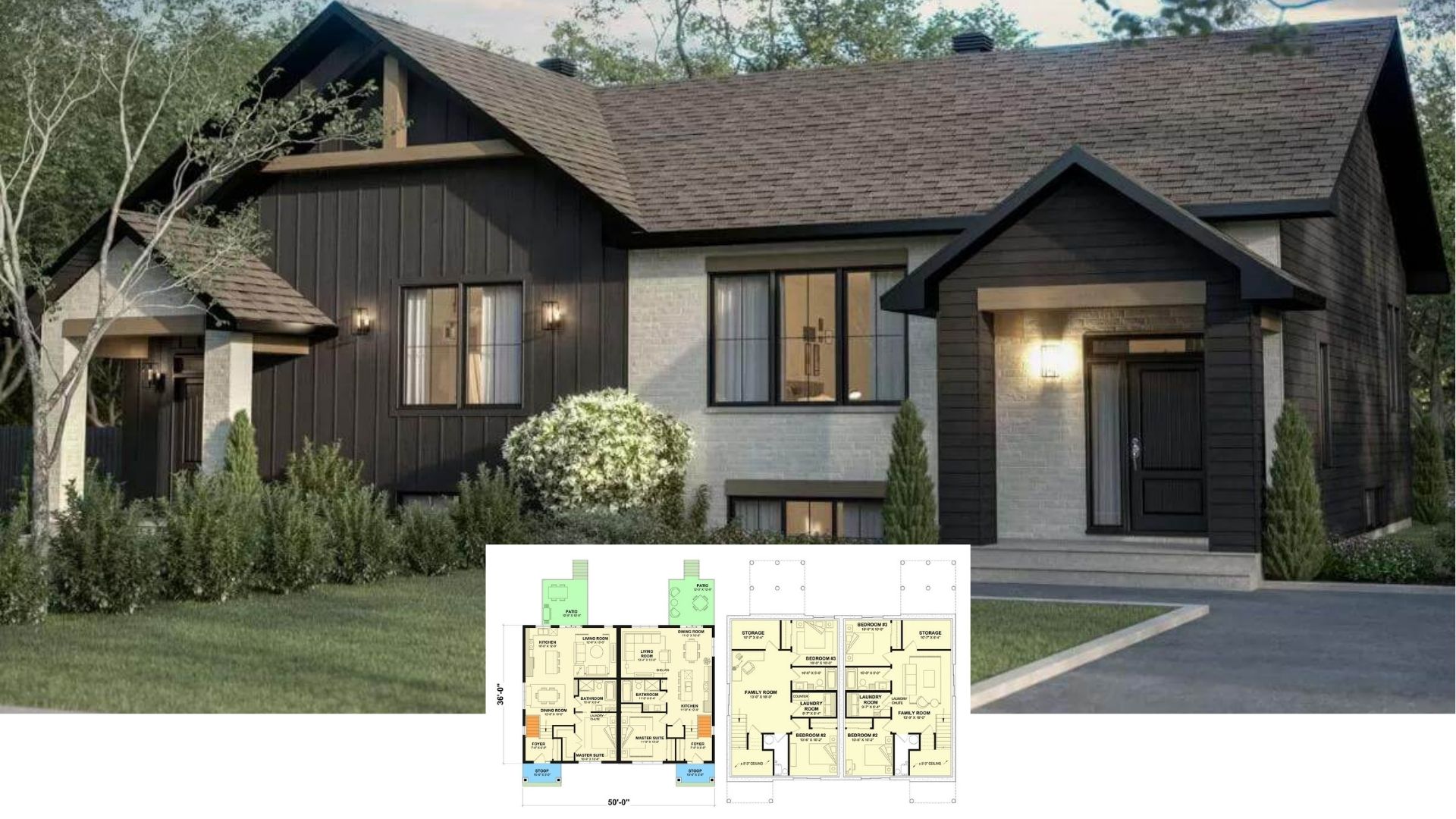 Step Inside this Symmetrical 6-Bedroom Modern Craftsman with Twin Master Suites (3,600 Sq. Ft. Floor Plan)