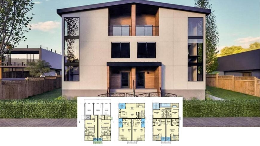 Tour This Symmetrical Window-Clad Triplex Offering 3,600 Sq. Ft. of Light-Filled Living (Floor Plan)