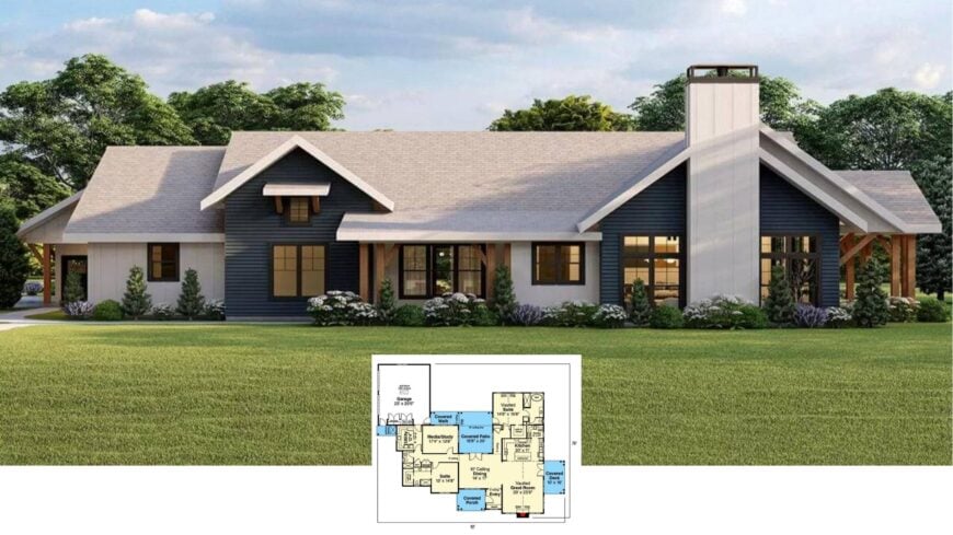 Step Inside this Striking 3-Bedroom, 2,450 Sq. Ft. Craftsman Home with a Vaulted Great Room and Bold Navy Facade (Floor Plan)