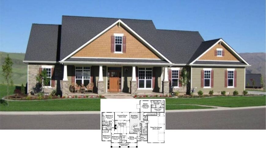 Step Inside This 3,200-Sq-Ft Craftsman with Dual Porches and a Three-Car Garage