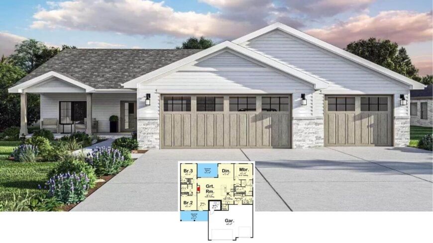 Step Inside This 1,689-Sq.-Ft. Contemporary Craftsman with a Vaulted Great Room and 3-Car Garage