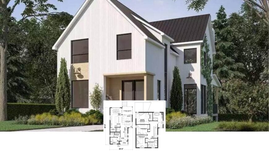 Step Inside This Striking 6-Bedroom Contemporary Gabled Home with a Smart Three-Level Layout