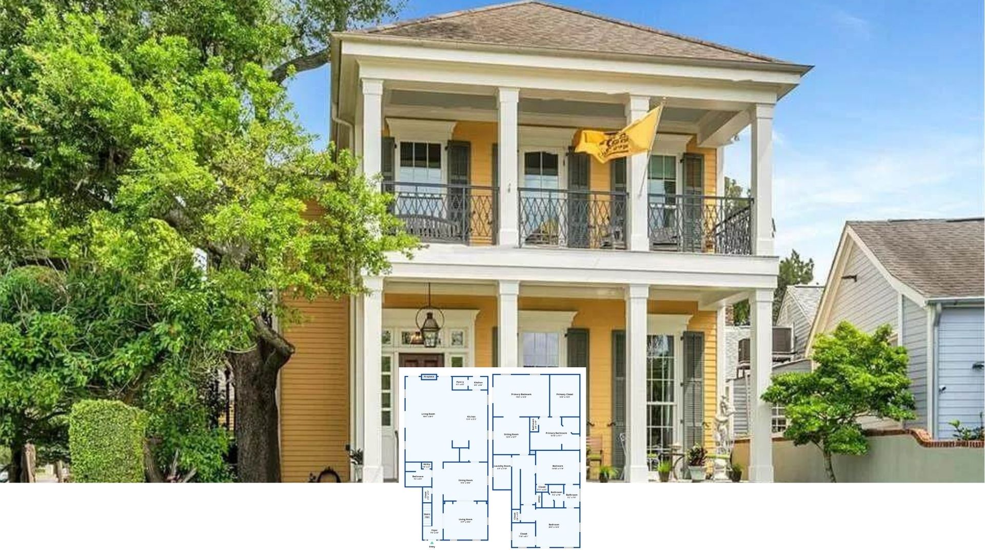 Step Onto These Stacked Porches: Tour This Sun-Kissed 3,200-Sq.-Ft. Southern Colonial with Dual Kitchens
