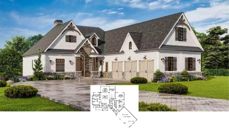 Step Inside This 5-Bedroom Craftsman Beauty with Stone Accents, Dormers, and a Three-Car Garage