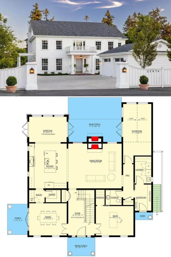 Traditional Style Two-Story 4-Bedroom Home with Balcony and Lower Level ...