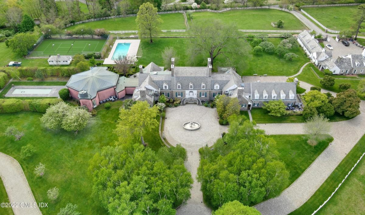 Aerial view of the property.