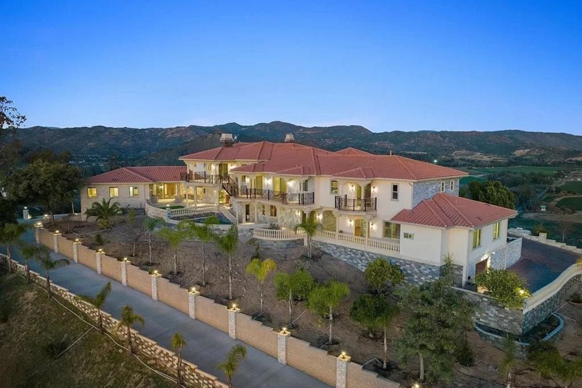 The distant view of the property.