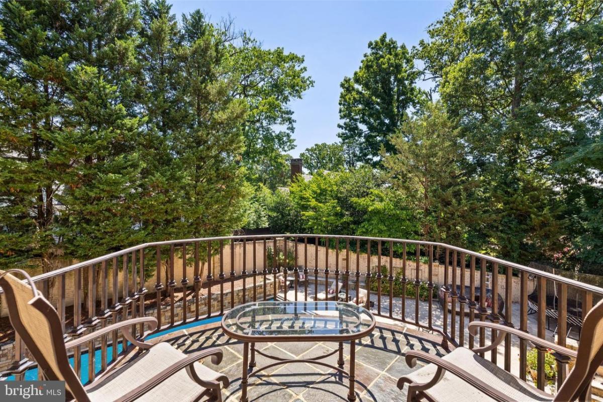 Balcony overlooking the pool.