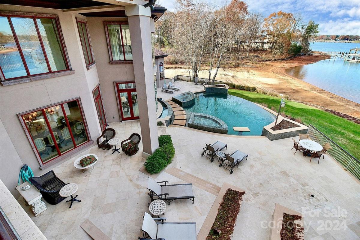 Pool with lounge chairs.