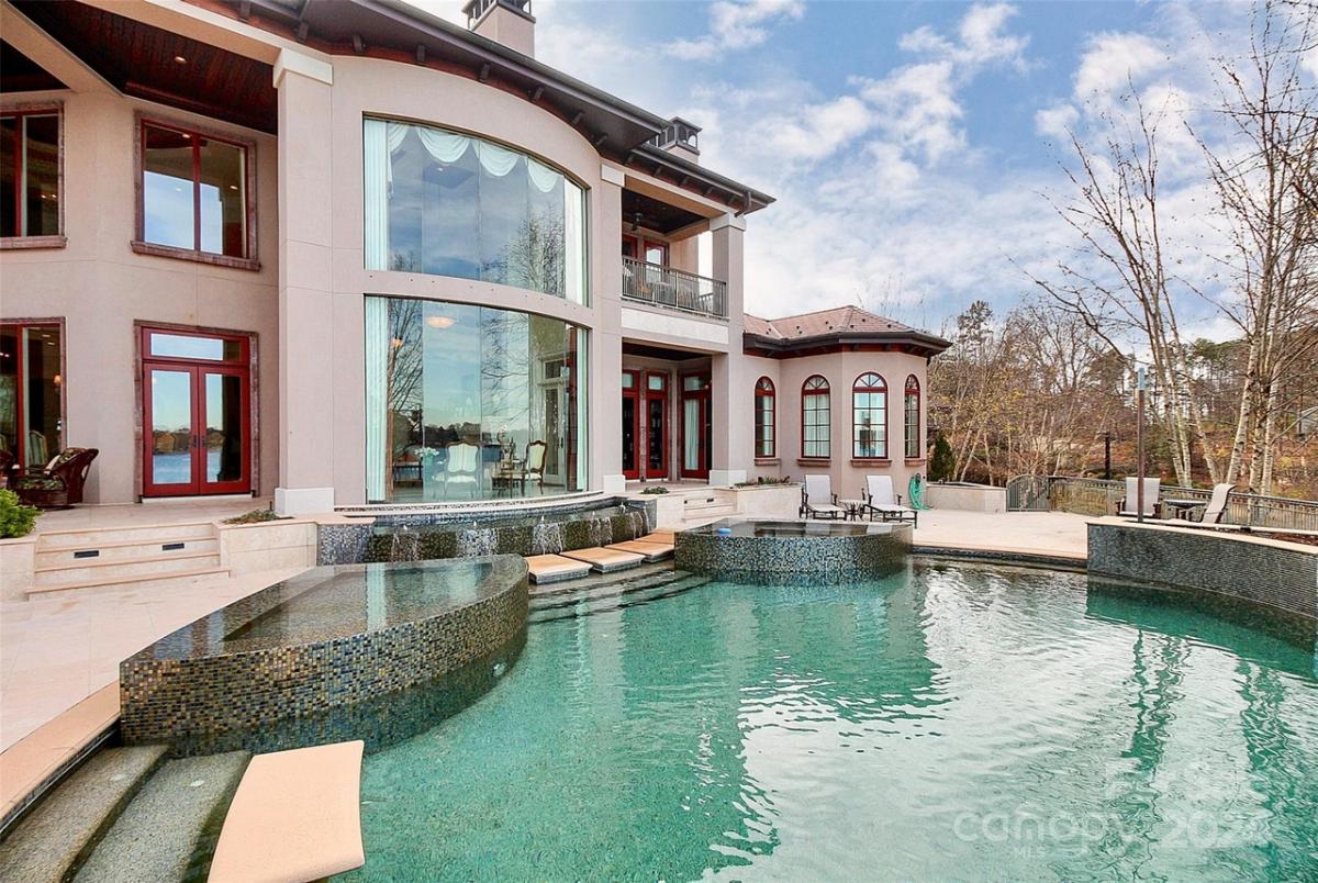 Pool with lounge chairs.
