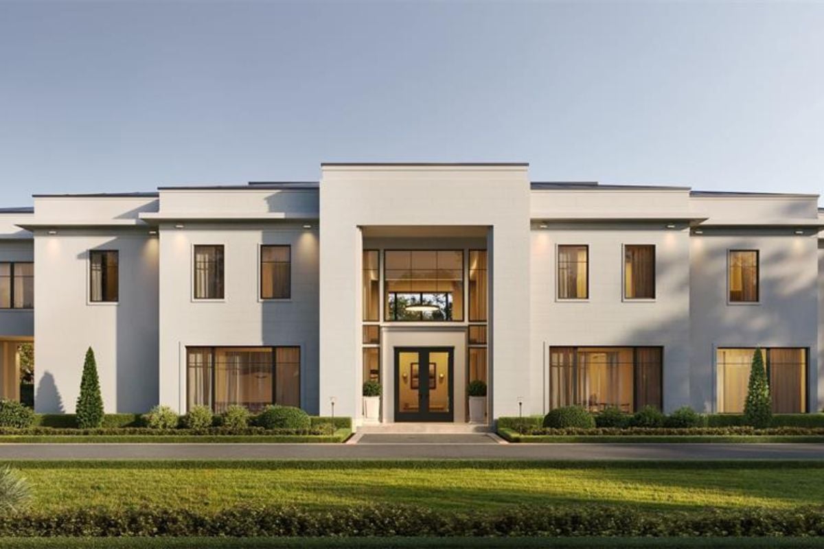The front view of the property.