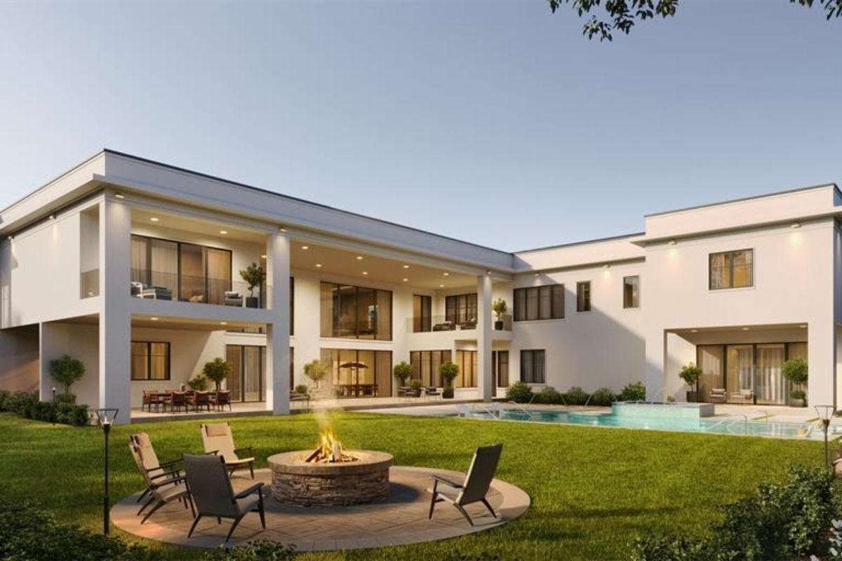 The property's backyard.