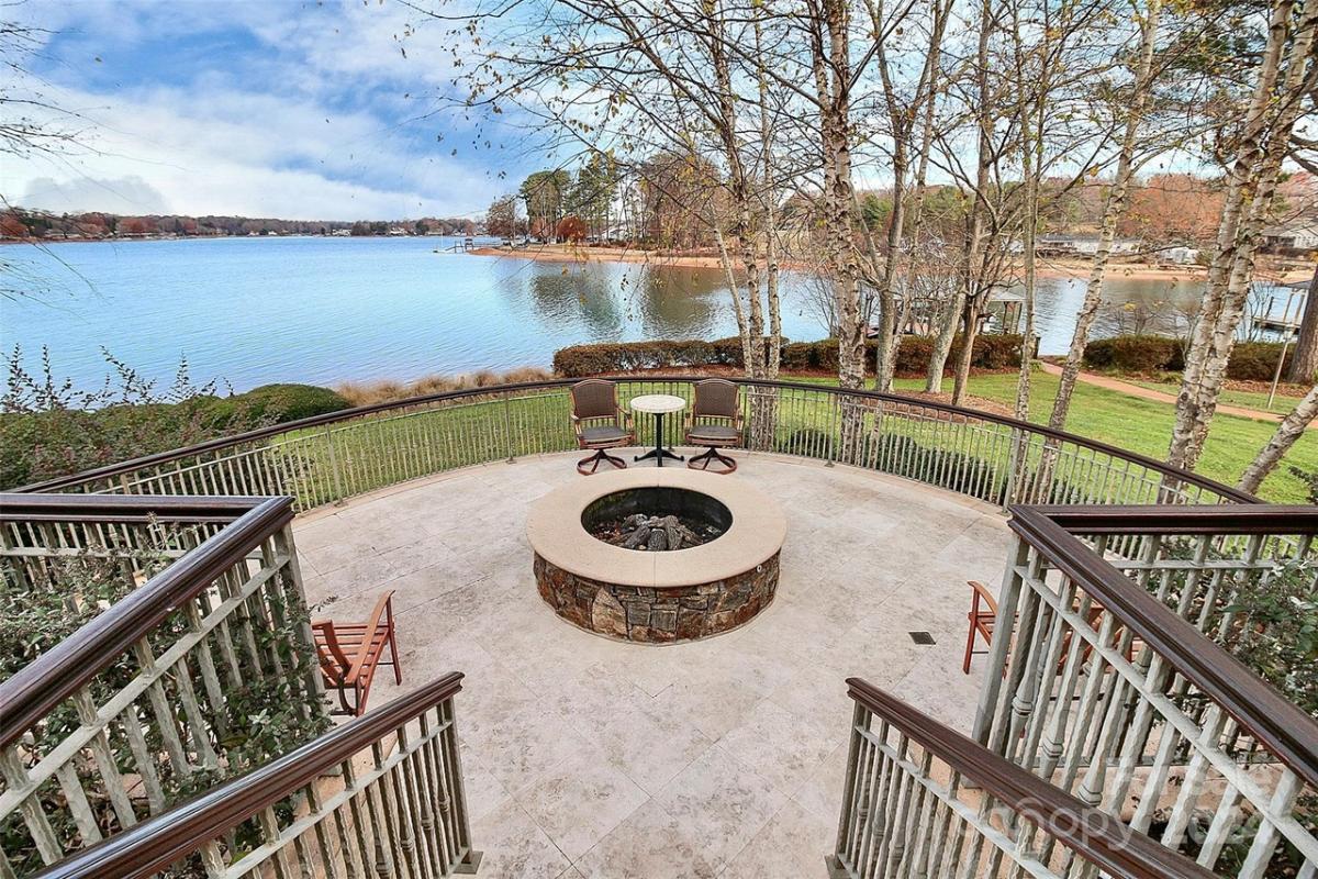 Fire pit overlooking the lake.