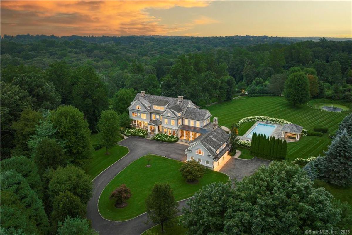 Aerial view of the property.