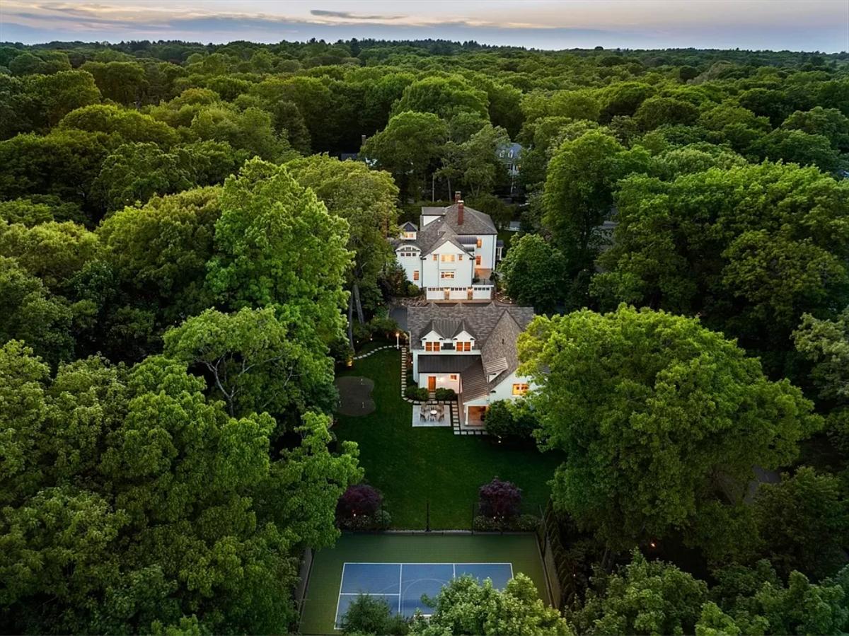 Aerial view of the property.