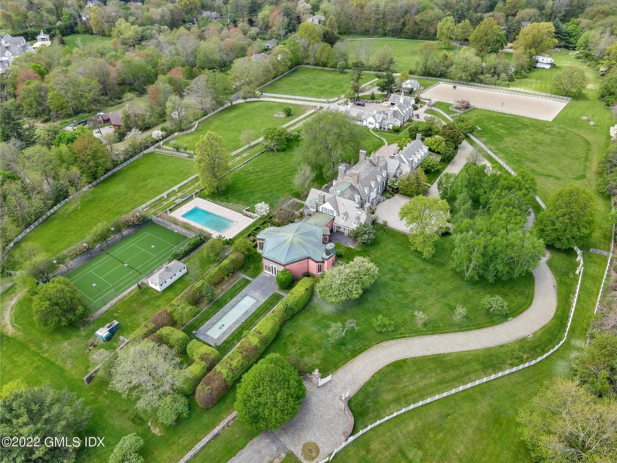 Aerial view of the property.