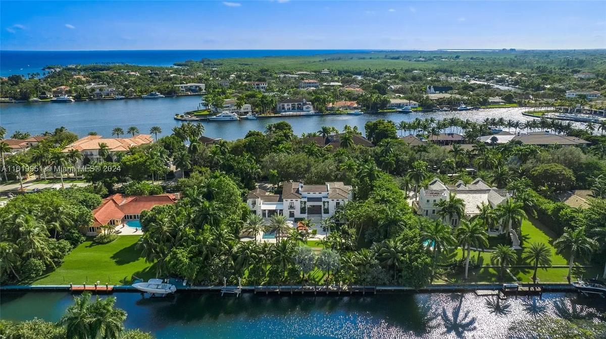 Aerial view of the property.