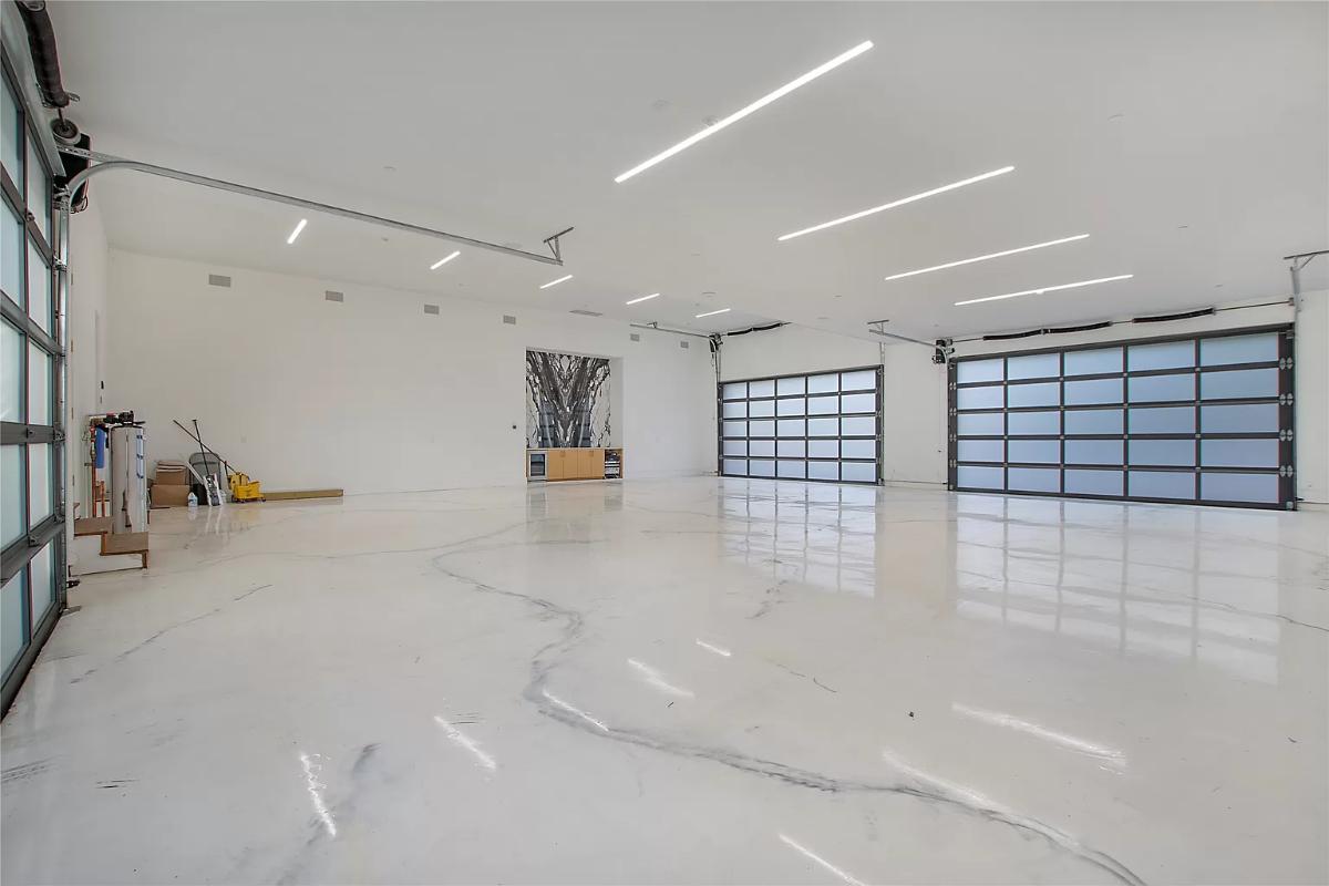 Garage with automatic door opener.