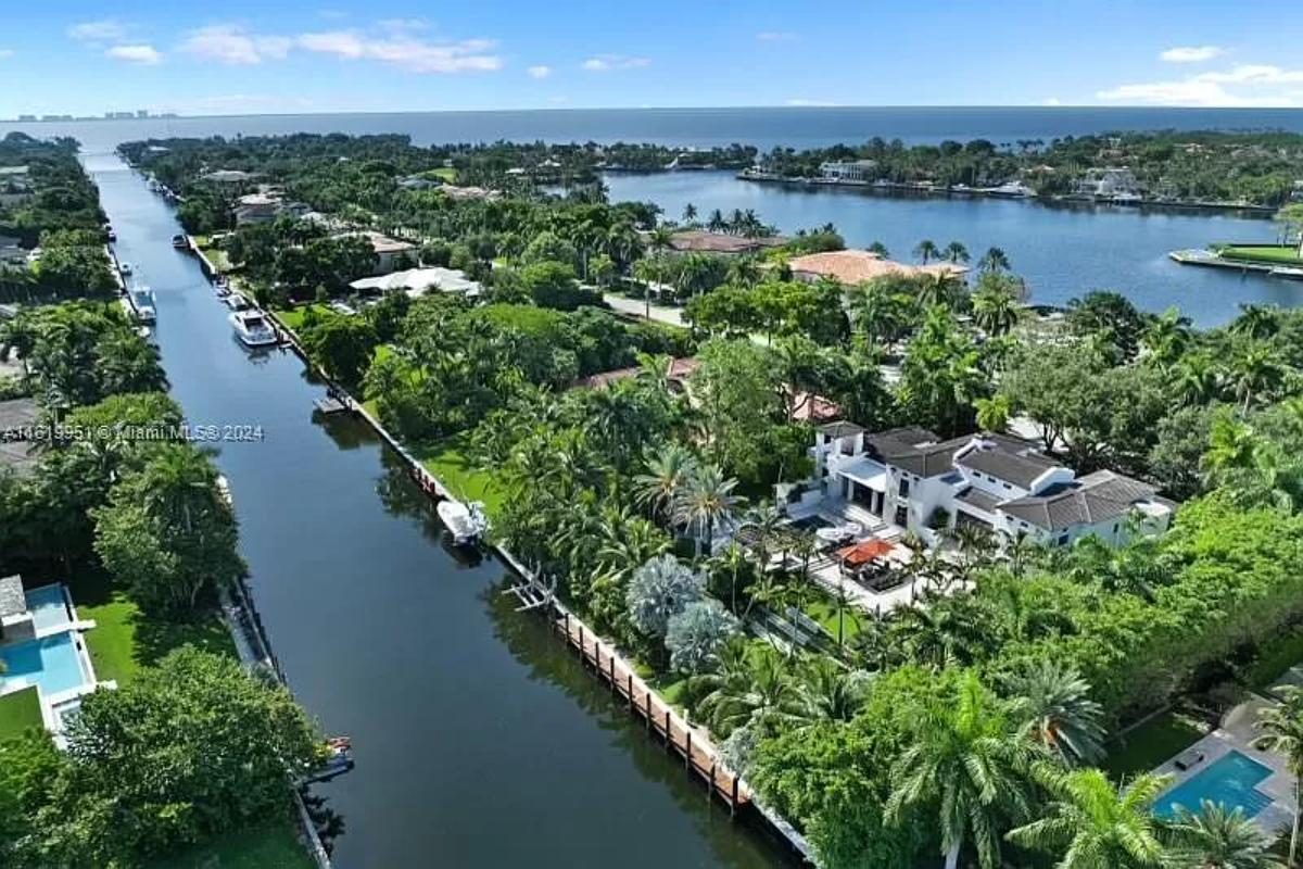 Aerial view of the property.
