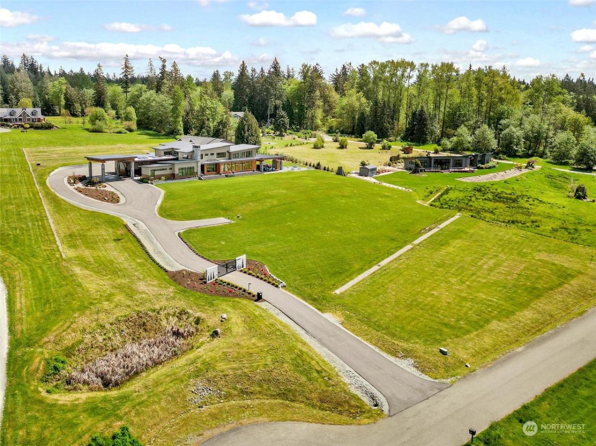 Aerial view of the property.