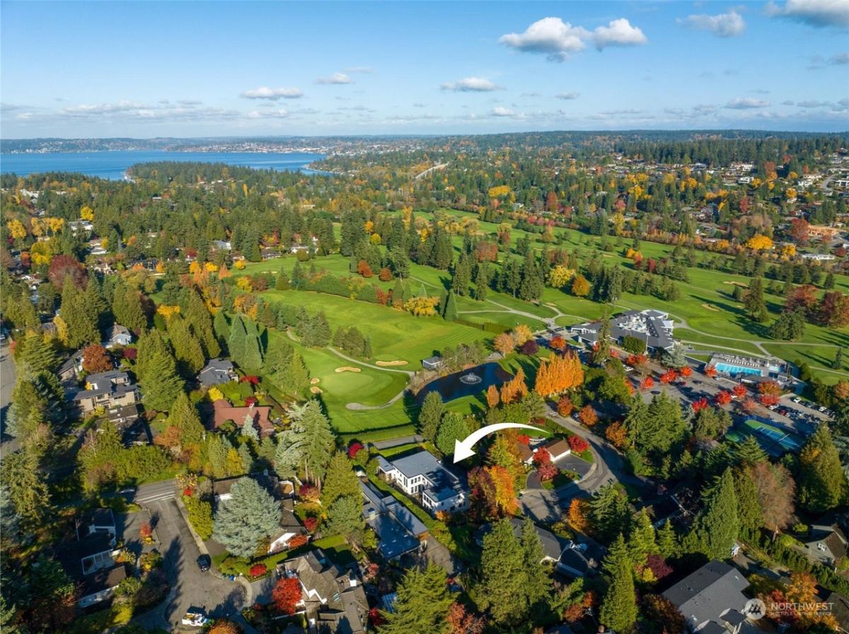 Aerial view of the property.