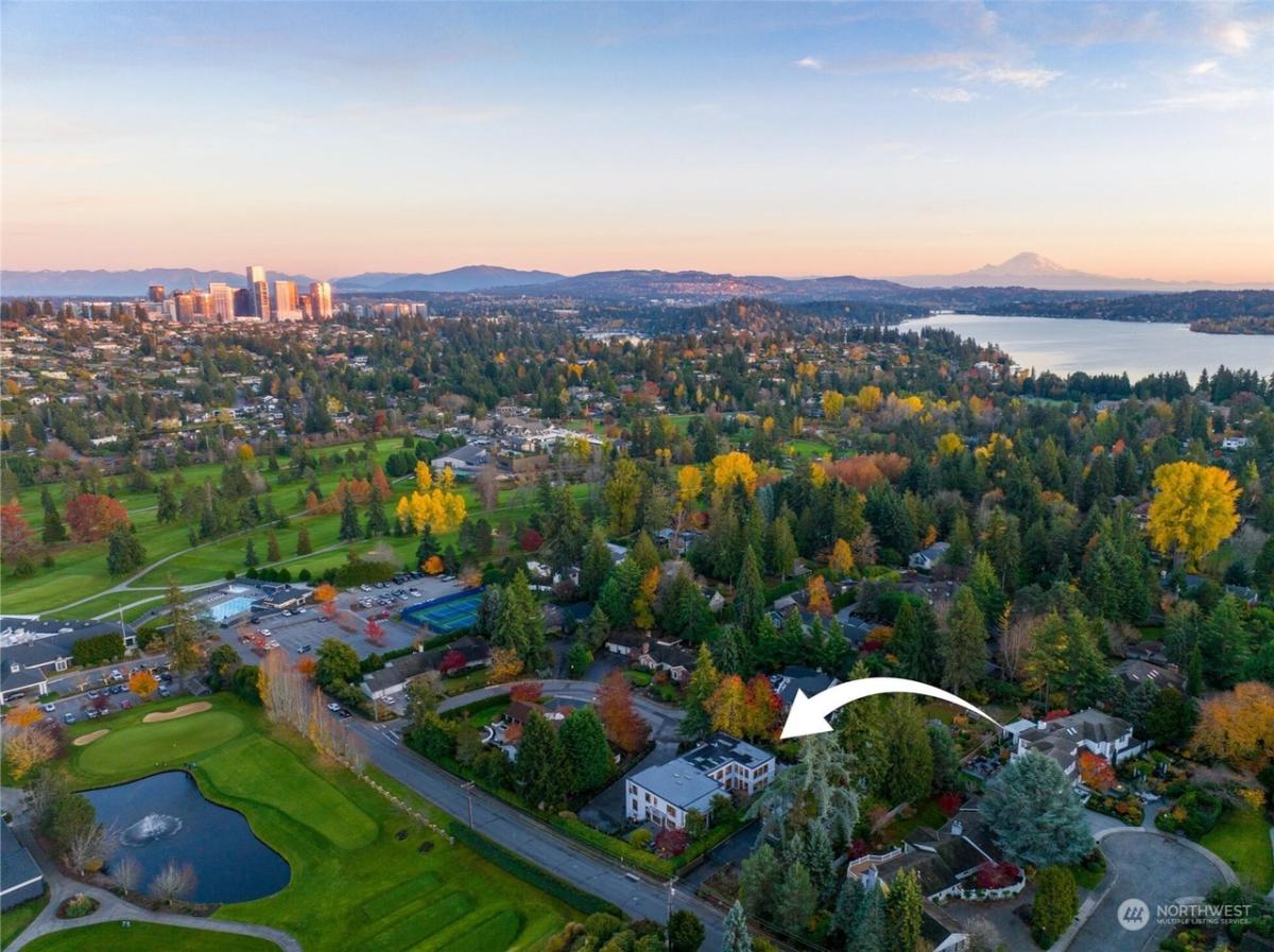 Aerial view of the property.