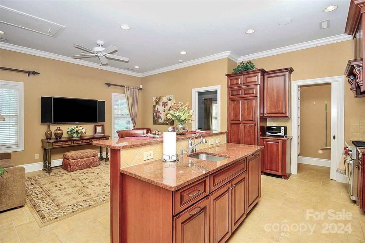 Kitchen with custom cabinetry.