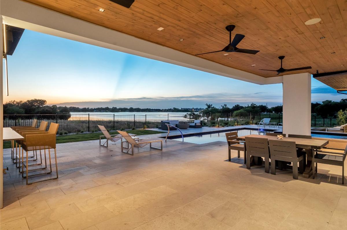 Patio with a dining area and a grill area.